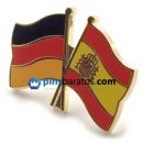 Pin de banderas cruzadas de España y Alemania.