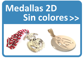 Medallas personalizadas fabricadas en 2D sin colores.