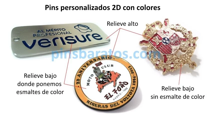 Pins personalizados con colores esmaltados