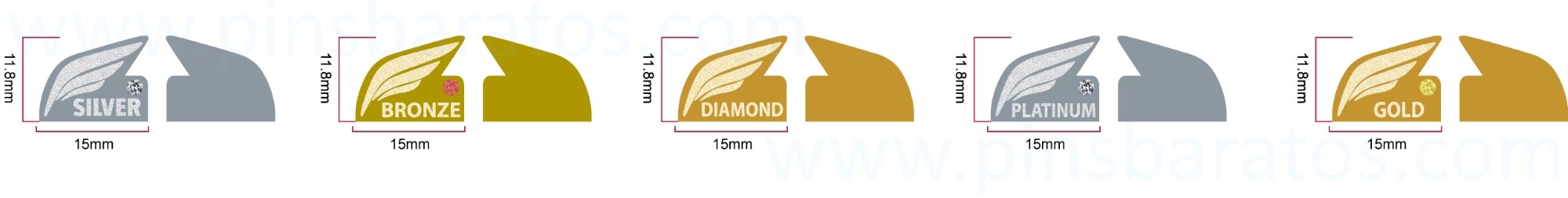 Diseño para poder producir pins de oro